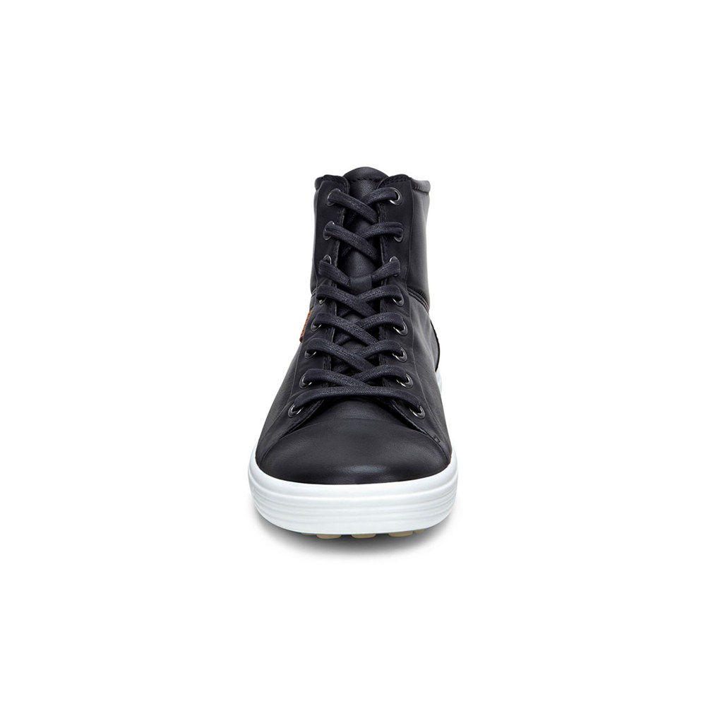 ECCO Womens Sneakers Black - Soft 7 High Top - OYE-950486